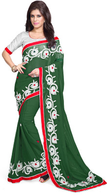 

Sourbh Sarees Embroidered Bollywood Georgette Saree(Green)