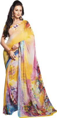 

Vishal Self Design Bollywood Georgette Saree(Yellow)