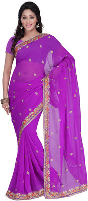 

Desi Butik Embroidered Fashion Art Silk Saree(Magenta)