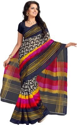 

Khushali Self Design, Printed Fashion Jute, Silk Saree(Blue, Multicolor)