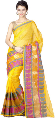 

Chandrakala Woven Banarasi Art Silk Saree(Yellow)