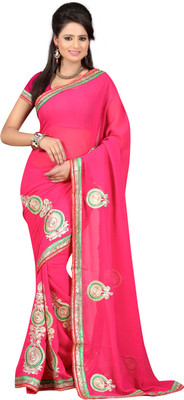

Ansu Fashion Self Design Fashion Georgette Saree(Pink)