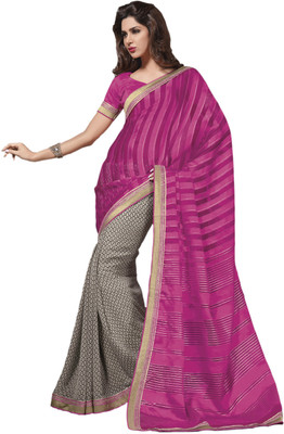 

Vishal Self Design Fashion Georgette Saree(Pink), Pink+cream