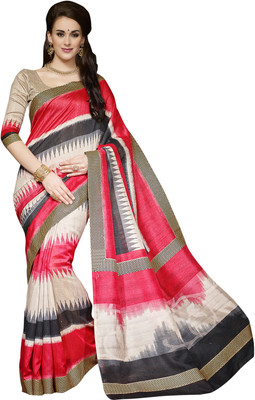 

Ewows Printed Bhagalpuri Silk Saree(Red)