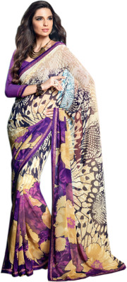 

Vishal Printed Fashion Georgette Saree(Multicolor), Multi color