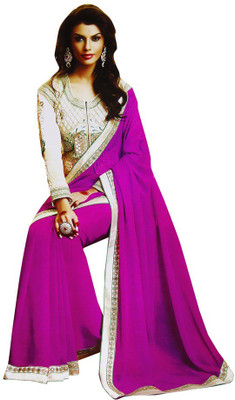 

Asha Fashion Embroidered Bollywood Georgette Saree(Pink)