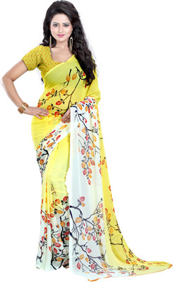 

Kalika Printed Bollywood Georgette Saree(Yellow)