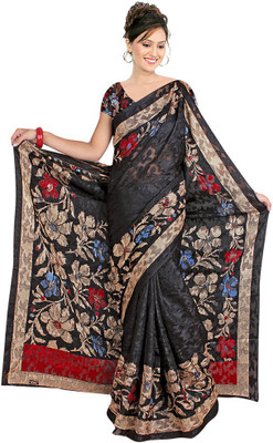 

Desi Butik Self Design Fashion Jacquard Saree(Black)