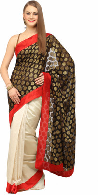 

Lime Solid Fashion Handloom Chiffon Saree(Beige, Black)