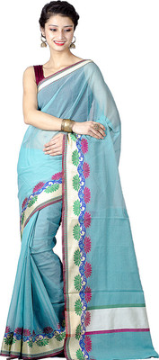 

Chandrakala Woven Banarasi Cotton Saree(Blue)
