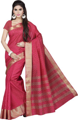 

Rani Saahiba Self Design Fashion Art Silk Saree(Red)