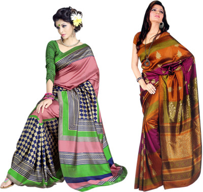 

Sunaina Printed Daily Wear Art Silk Saree(Pack of 2, Multicolor)