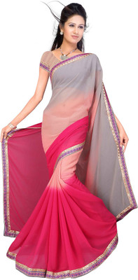 

Dancing Girl Plain Bollywood Georgette Saree(Red)