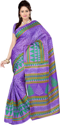 

Indrani Printed Bhagalpuri Poly Silk Saree(Pink)