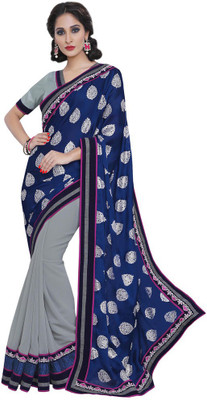 

Desi Butik Embellished Fashion Chiffon, Georgette Saree(Blue, Grey)