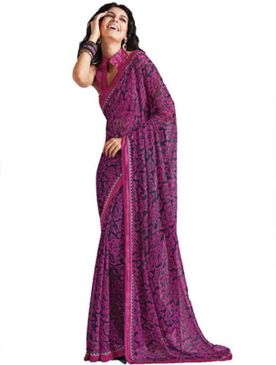 

Party Wear Dresses Printed Fashion Pure Chiffon Saree(Multicolor)
