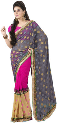 

Party Wear Dresses Embroidered Fashion Net Saree(Multicolor)