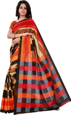 

Cottonica Printed Bhagalpuri Art Silk Saree(Multicolor)