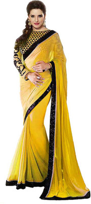 

Stylezone Embroidered Fashion Chiffon Saree(Yellow)