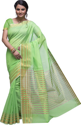 

Ishin Printed Fashion Cotton Saree(Green)