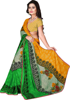 

Parisha Self Design, Printed, Embellished Fashion Georgette Saree(Yellow, Multicolor), Green;multicolor;yellow