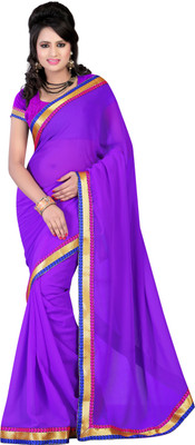 

Indrani Striped Bollywood Chiffon Saree(Blue)