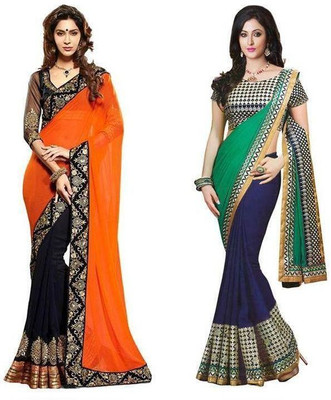 

Stylezone Self Design Fashion Chiffon Saree(Pack of 2, Multicolor)