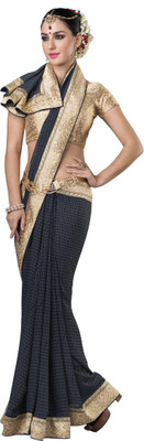 

Parisha Embroidered Fashion Georgette Saree(Grey), Dark gray