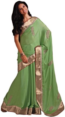 

Indian Wear Online Printed Fashion Pure Chiffon Saree(Silver)