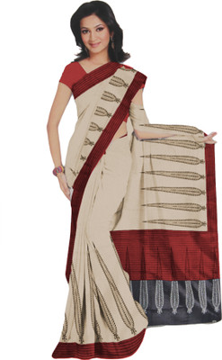 

BPS Floral Print, Printed Bhagalpuri Handloom Printed Silk, Art Silk, Khadi, Silk Cotton Blend Saree(Beige, Brown, Black), Brown stipes dn-1126