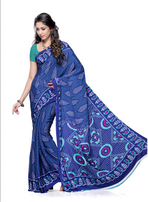 

Hi-Choice Printed Fashion Crepe Saree(Dark Blue)