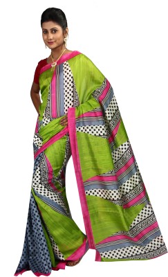 

Anushree Saree Printed Fashion Chanderi Saree(Multicolor), Light green