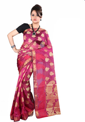 

Anushree Saree Printed Fashion Chanderi Saree(Multicolor), Red