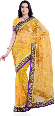 

Diva Fashion-Surat Embroidered Bollywood Handloom Net Saree(Yellow)