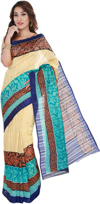 

Four Seasons Geometric Print Fashion Art Silk Saree(Blue)