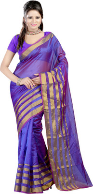 

Ansu Fashion Printed Mysore Jacquard Saree(Blue)