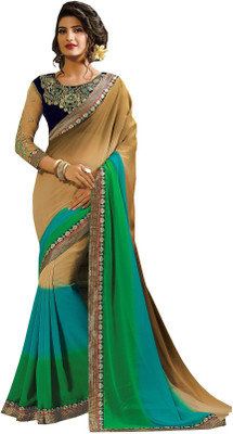 

Lovelylook Embroidered Fashion Georgette Saree(Beige)
