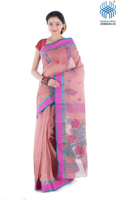 

Tantuja Woven Tangail Cotton Saree(Brown), Light brown