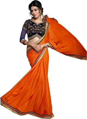 

Manthan Embroidered Daily Wear Georgette Saree(Orange)