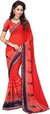 

Sourbh Sarees Self Design Fashion Synthetic Georgette Saree(Red)