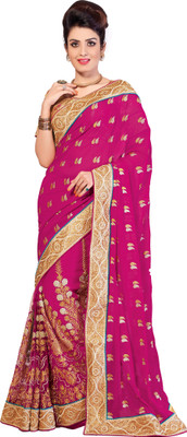 

M.S.Retail Embroidered Fashion Chiffon Saree(Pink), Rani