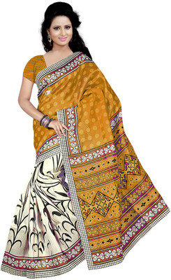 

Party Wear Dresses Printed Fashion Cotton Saree(Yellow)
