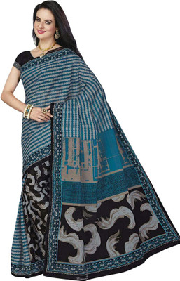 

Party Wear Dresses Printed Fashion Cotton Saree(Blue)