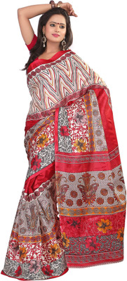 

Anushree Saree Printed Fashion Silk Saree(Multicolor), Red