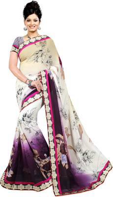 

Avaran fashion Printed Bollywood Georgette Saree(Red)