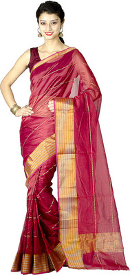 

Chandrakala Woven Banarasi Art Silk Saree(Red)