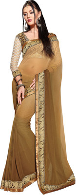 

Parisha Embroidered Daily Wear Georgette Saree(Beige)