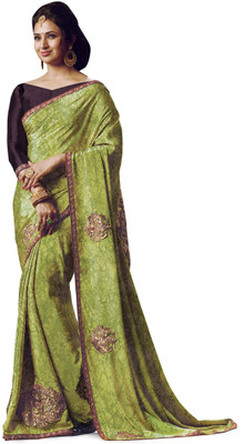 

Ridham Sarees Embroidered Bollywood Silk Saree(Multicolor)
