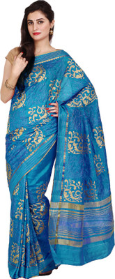 

Urban Vastra Embroidered Mysore Tussar Silk Saree(Blue)