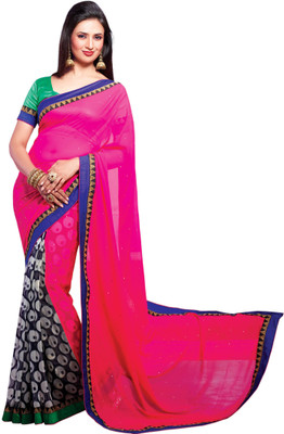 

Indianbeauty Self Design, Printed Bollywood Georgette Saree(Multicolor)